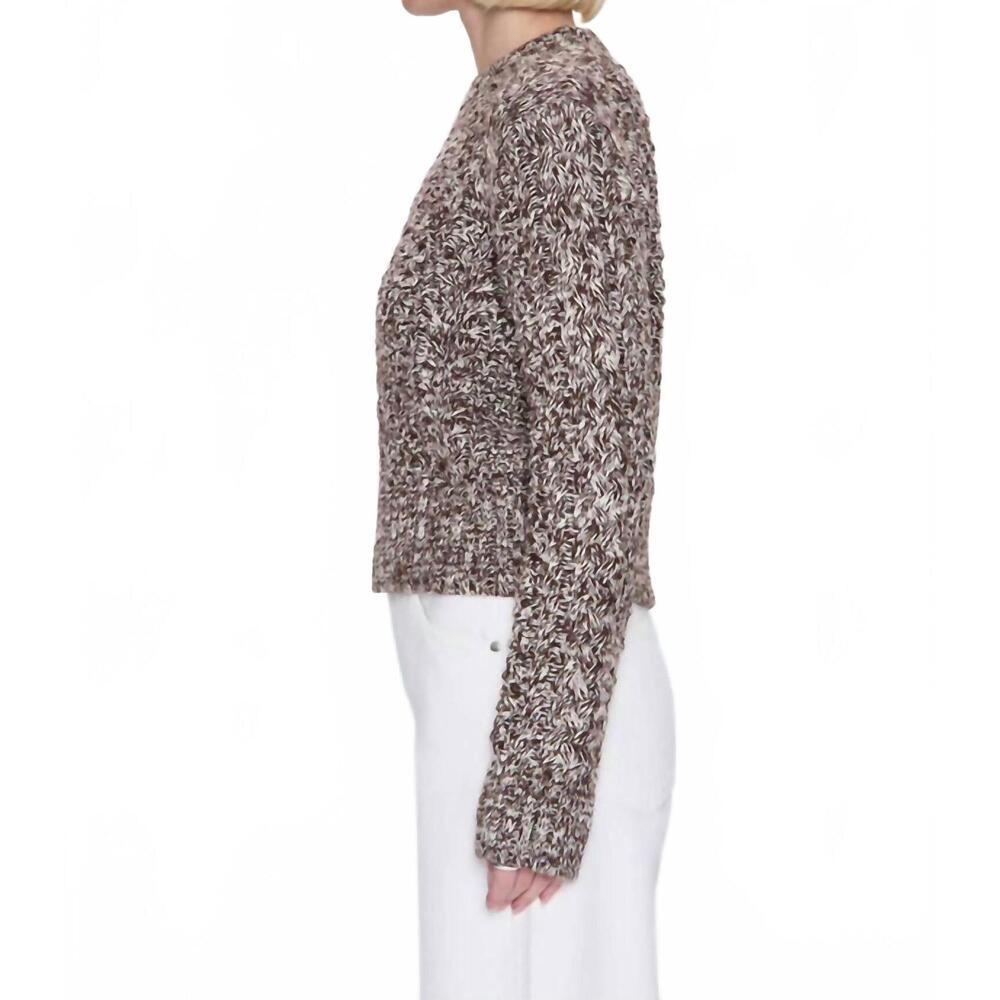 NEW PISTOLA quinn shrunken fisherman sweater in chocolate marl - Picture 3 of 6